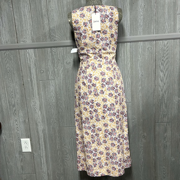Joie Midi Dress Paige Gray Lilac Multi Print Size Small NWT - Picture 3 of 6